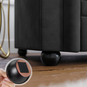 Adorn Homez Venus Premium 3 Seater  Sofa in Suede Velvet Fabric
