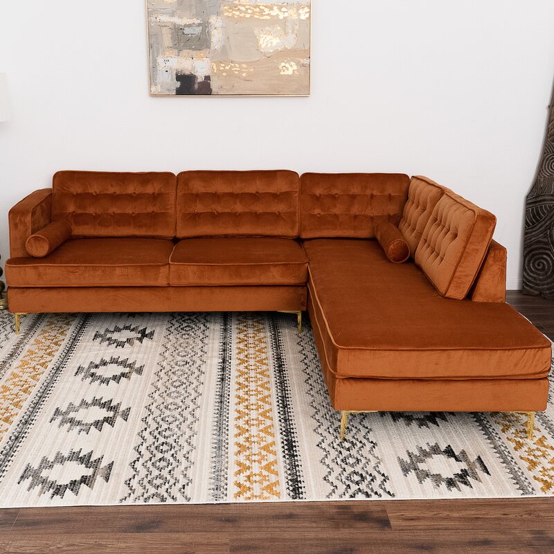 Brown suede shop l shaped couch