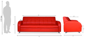 Adorn Homez Atlanta 3 Seater Sofa in Leatherette