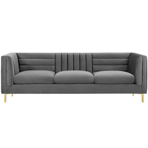 Adorn Homez Premium 3 Seater Sofa In Velvet Fabric