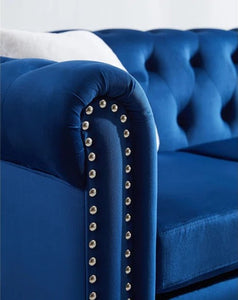 Adorn Homez Havana Chesterfield 3+2 Sofa Set - 5 Seater Sofa in Premium Velvet Fabric
