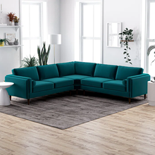 Load image into Gallery viewer, Adorn Homez Sicily L shape Sofa both sides (5 Seater) in Fabric
