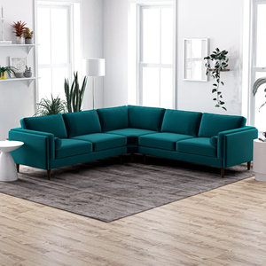 Adorn Homez Sicily L shape Sofa both sides (5 Seater) in Fabric