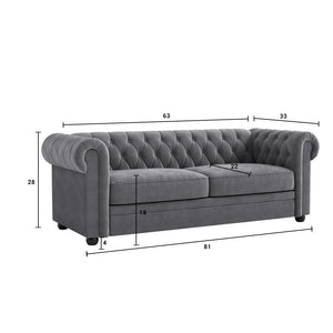 Adorn Homez Venus Premium 3 Seater  Sofa in Suede Velvet Fabric