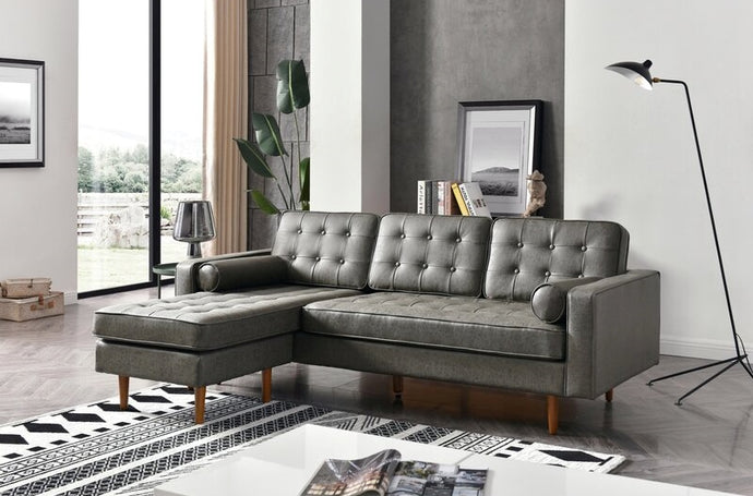 Adorn Homez Wyatt L Shape (4 Seater) Sofa Sectional in Premium Leatherette