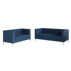 Adorn Homez Ether Sofa Set 3+2 (5 Seater) in Premium Velvet Fabric