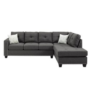 Adorn Homez Cuba L Shape Sofa Sectional (6 Seater) in Fabric - with Ottoman