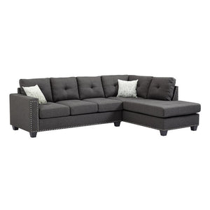 Adorn Homez Cuba L Shape Sofa Sectional (6 Seater) in Fabric - with Ottoman