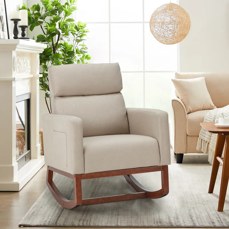 Adorn Homez Abella Rocking Chair in Fabric adornhomez