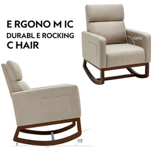 Adorn Homez Abella Rocking Chair in Fabric