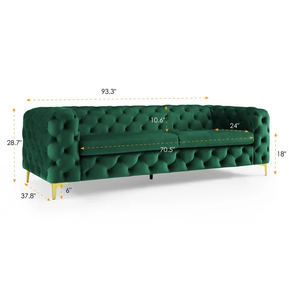Adorn Homez Brisbane Chesterfield Premium 3 Seater Sofa in Premium Velvet Suede Fabric