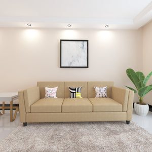 Adorn Homez Cabana Premium 3 Seater Sofa in Fabric - Free Designer Cushions