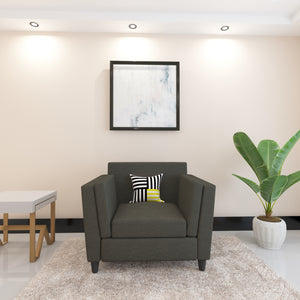 Adorn Homez Cabana Premium 1 Seater Sofa in Fabric - Free Designer Cushions