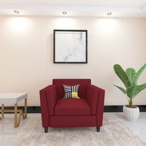 Adorn Homez Cabana Premium 1 Seater Sofa in Fabric - Free Designer Cushions