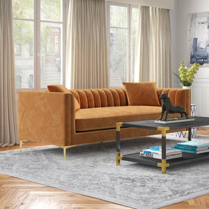Adorn Homez Jacky 3 Seater Sofa in Premium Suede Velvet Fabric