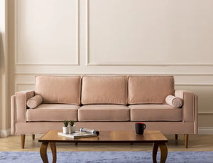 Adorn Homez Chandler 3 Seater Sofa in Suede Velvet Fabric