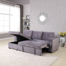 Load image into Gallery viewer, Adorn Homez Kristy L shape Sofa with Storage in Velvet Fabric
