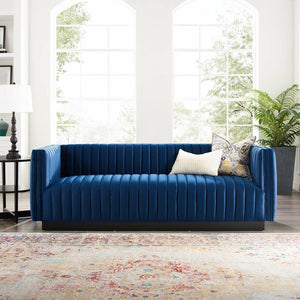 Adorn Homez Luxurious Wesley 3 Seater Sofa in Premium Suede Velvet Fabric