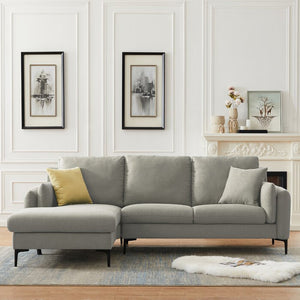 Adorn Homez Allanson L shape Sofa (4 Seater) in Premium Suede Fabric