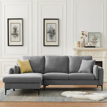 Load image into Gallery viewer, Adorn Homez Allanson L shape Sofa (4 Seater) in Premium Suede Fabric
