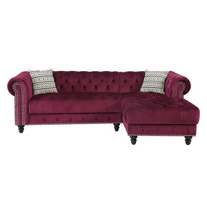 Adorn Homez Lora Chesterfield L Shape Premium Sofa in Suede Fabric