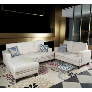 Adorn Homez Matlock 3+2+Ottoman (6 Seater) Sofa Set in Fabric