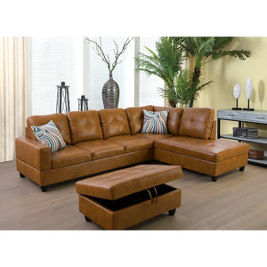 Adorn Homez Moscow L Shape Sofa Sectional in Leatherette