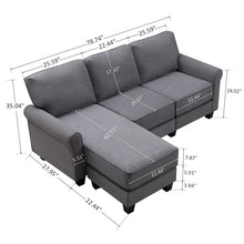 Load image into Gallery viewer, Adorn Homez Marble Modular Sofa with Ottoman in Fabric

