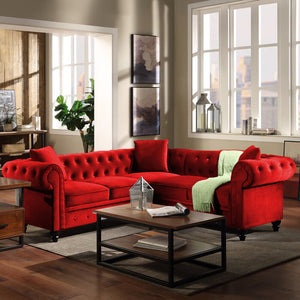 Adorn Homez Thiel Premium L Shape Sofa Sectional in Suede Velvet Fabric