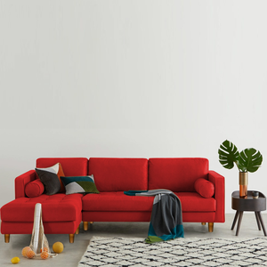 Adorn Homez Lisbon Sofa Sectional (4 Seater) in Leatherette