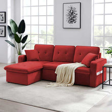 Load image into Gallery viewer, L Shape Sofa Cumbed - L Type Sofa Cum Bed - Adorn Homez - Libra L Sofa Cum Bed - High Quality Upholstery Fabric
