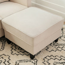Load image into Gallery viewer, Adorn Homez Riga 3 Seater Sofa +Ottoman in Linen Fabric - Order Now
