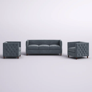 Adorn Homez Quito 3+1+1 (5 Seater) Sofa Set in Premium Velvet Fabric