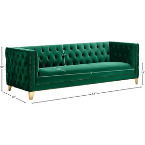 Adorn Homez Hamilton Chesterfield Premium 3 Seater Sofa in Suede Velvet Fabric