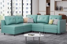 Load image into Gallery viewer, Adorn Homez Diego Modular L shape Sofa Sectional (5 Seater) (With Storage) in Leatherette
