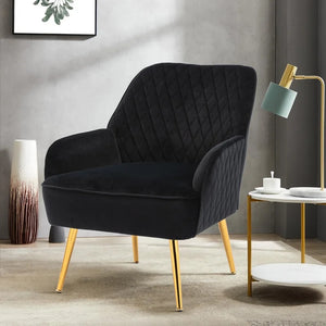Adorn Homez Pedro Accent Chair in Velvet Fabric
