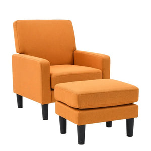 Adorn Homez Franco Accent Chair with Ottoman in Fabric