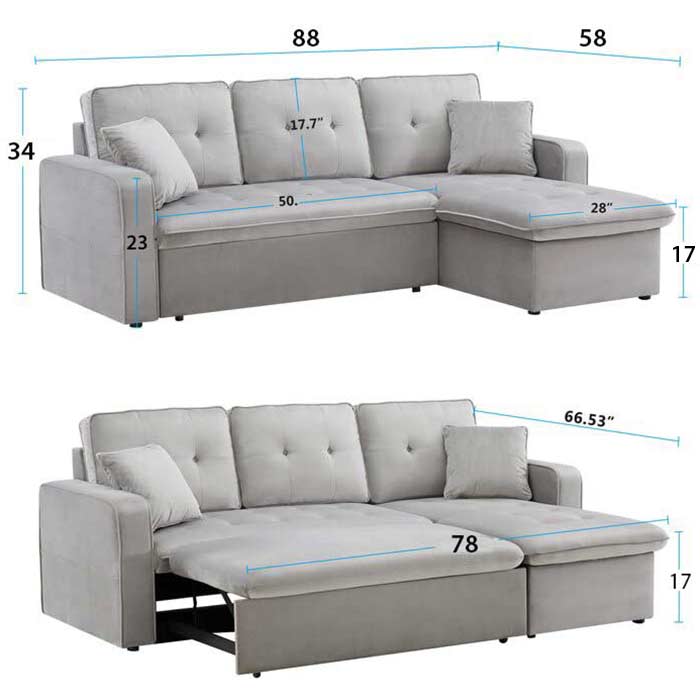 Sophisticated Comfort: Nagina L-Shape Sofa Cum Bed for Stylish