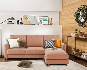 Adorn Homez Devine L Shape Sofa Sectional in Fabric