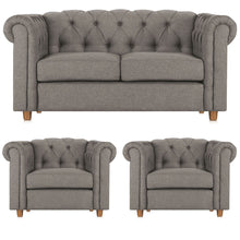 Load image into Gallery viewer, Adorn Homez Strathford  Chesterfield Premium Sofa Set 2+1+1 in Fabric
