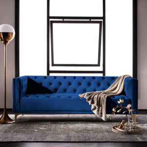 Adorn Homez Launa Premium 3 Seater Sofa in Suede Velvet Fabric