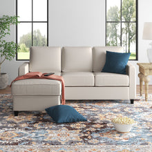 Load image into Gallery viewer, Adorn Homez Riga 3 Seater Sofa +Ottoman in Linen Fabric - Order Now
